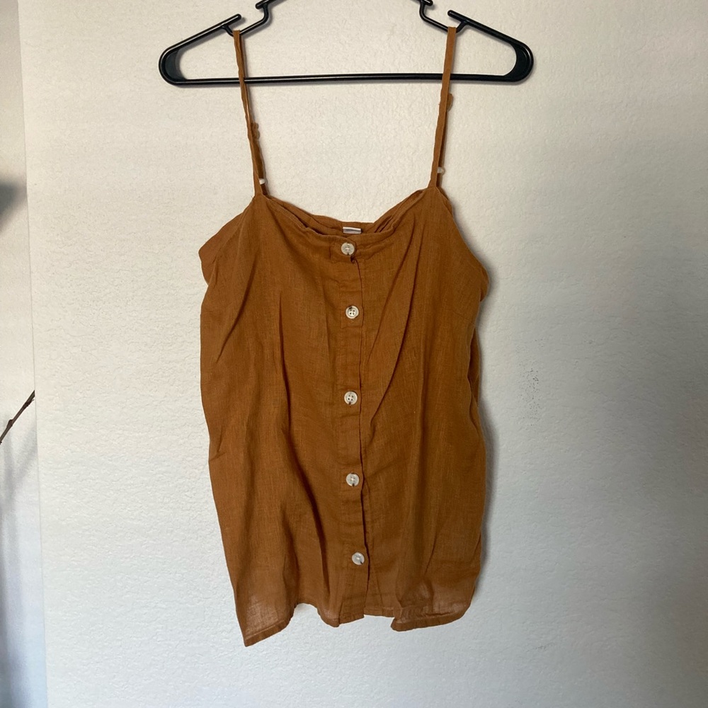 Mustard Linen Tank
